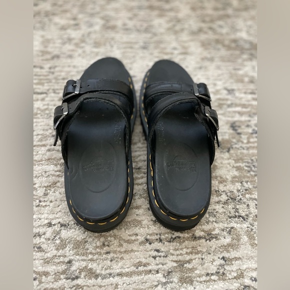 Dr. Doc Martens Myles Black Leather Platform‎ Sandals Womens Size 7 AW004 - Picture 6 of 8